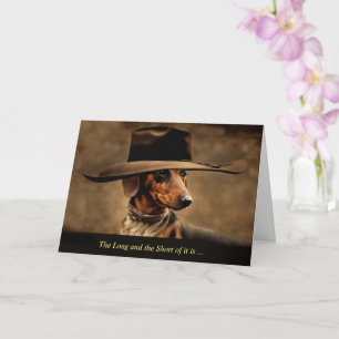 Carte Fête des pères de chien mignonne Dachshund avec Co