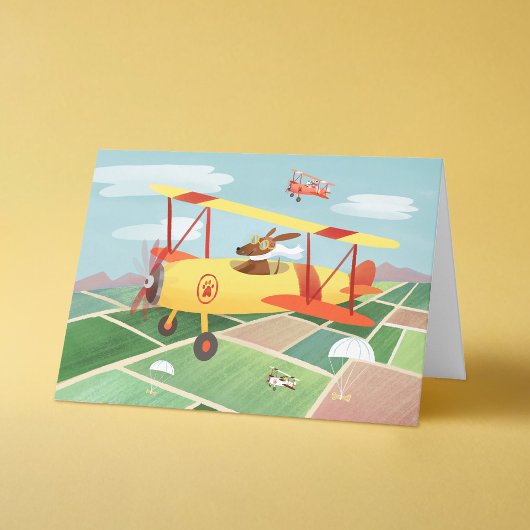 Carte Fête des pères de chiens de pilote d'avion