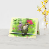 Carte Fête des pères de colibri (Fleur jaune)