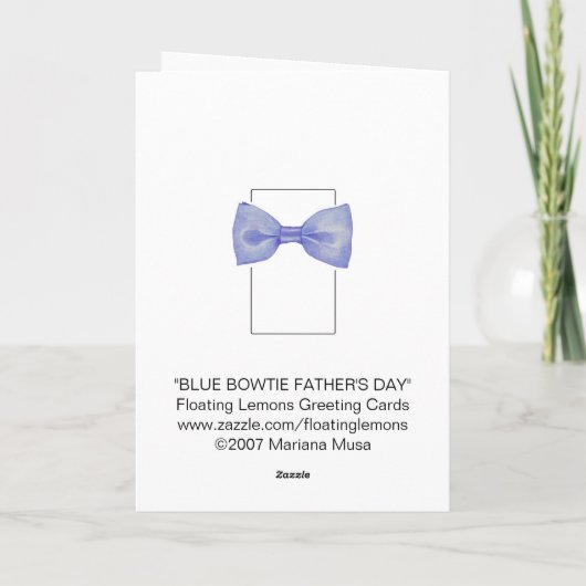 Carte Fête des pères de Cravate Bleu Bow (Dos)