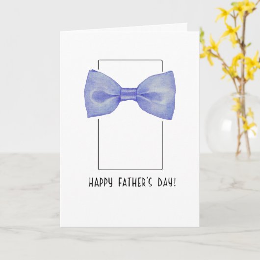 Carte Fête des pères de Cravate Bleu Bow (Fleur jaune)