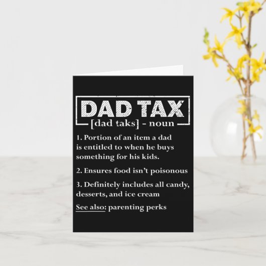 Carte Fête des pères de définition fiscale drôles papa f (Fleur jaune)