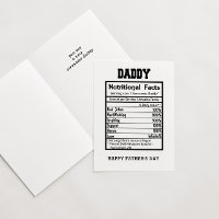 Fête des pères de données nutritionnelles papa