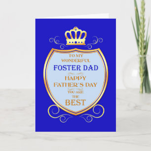 Carte Fête des pères de Foster Dad avec Bouclier