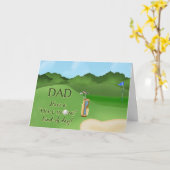 Carte Fête des pères de golf pour papa - Trou en un (Fleur jaune)