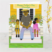 Carte Fête des pères de grand-père afro-américain (Fleur jaune)