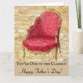 Carte Fête des pères de la chaise victorienne en feuille (Devant)