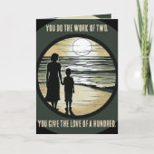 Carte Fête des pères de la gratitude d'une seule mère (Devant)