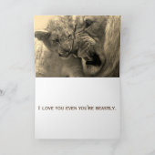 Carte Fête des pères de lion et d'oeuf (Intérieur)