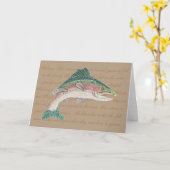 Carte Fête des pères de pêche à la truite saumon (Fleur jaune)