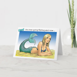Carte Fête des pères de pêche amusante