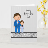 Carte Fête des pères de Son avec Papa & Son (Fleur jaune)