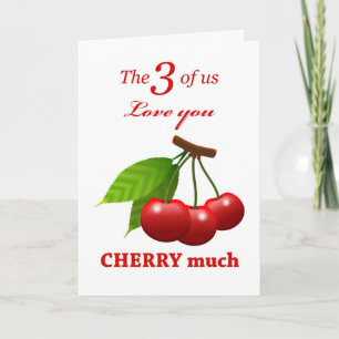 Carte Fête des pères de Triplets, Aimez-vous Cherry Beau