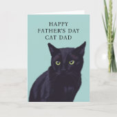 Carte fête des pères de votre chat noir (Devant)