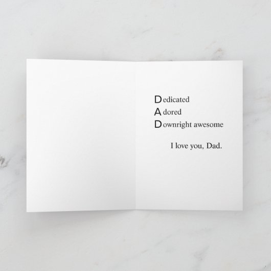 Carte Fête des pères dédiée (Intérieur)