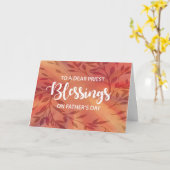 Carte Fête des pères des bénédictions des prêtres Feuill (Fleur jaune)