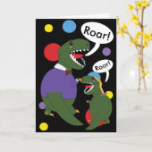 Carte Fête des pères Dinosaure De La Fille Personnaliser (Fleur jaune)