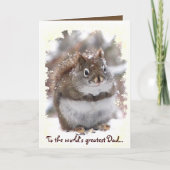 Carte Fête des pères douce d'écureuil (Devant)