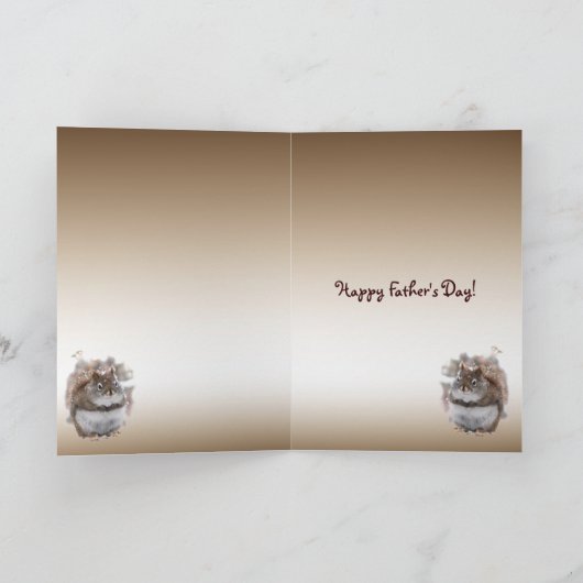 Carte Fête des pères douce d'écureuil (Intérieur)