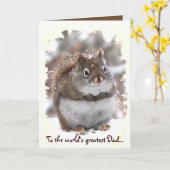 Carte Fête des pères douce d'écureuil (Fleur jaune)