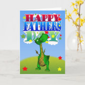 Carte fête des pères dragon mignon (Fleur jaune)