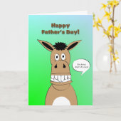 Carte Fête des pères drôle de visage de cheval (Fleur jaune)