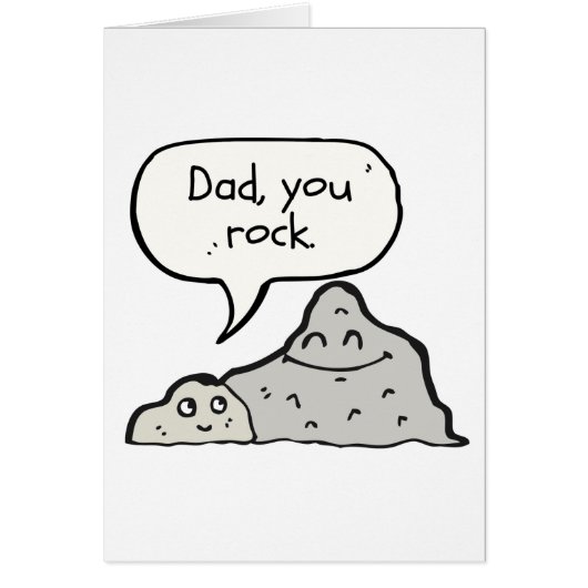 Carte fête des pères, Drôle, Papa, Tu Roches (Devant)