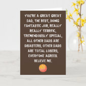 Carte Fête des pères drôle Parole trop superlative (Fleur jaune)