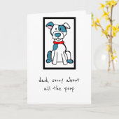 Carte fête des pères - Du Chien - Race Bully (Fleur jaune)