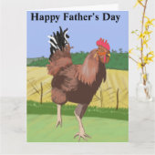 Carte Fête des pères du coq (Fleur jaune)