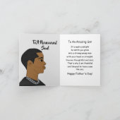 Carte Fête des pères du fils afro-américain (Intérieur)