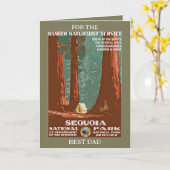 Carte Fête des pères du parc national vintage Retro Sequ (Fleur jaune)