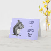Carte Fête des pères, écrous au sujet de papa, écureuil, (Fleur jaune)