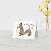 Carte Fête des pères écureuil (Fleur jaune)