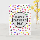 Carte Fête des Pères Empreintes de Patte de Papa (Fleur jaune)
