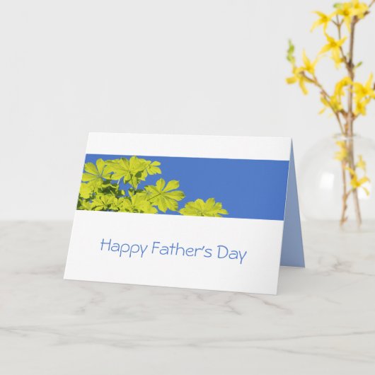Carte Fête des pères Feuille verte (Fleur jaune)