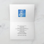 CARTE FÊTE DES PÈRES - FILS - BATEAU À VOILE - MER BLEUE (Intérieur)