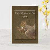 Carte Fête des pères fils - Nature - Écureuil (Fleur jaune)