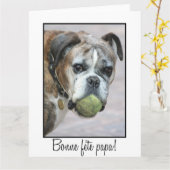 Carte Fête des pères française heureuse (Fleur jaune)