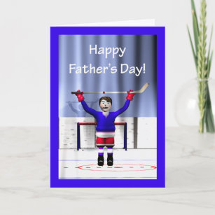 Carte Fête des pères gagnante de hockey