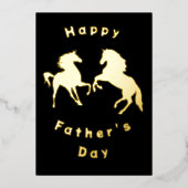Carte Fête des pères Gold Foil avec Cheval Couple (Recto)