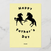 Carte Fête des pères Gold Foil avec Cheval Couple (Verso)