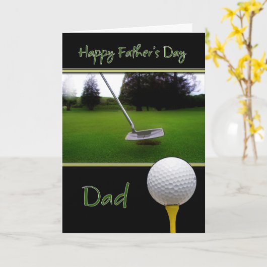 Carte fête des pères - Golf (Fleur jaune)