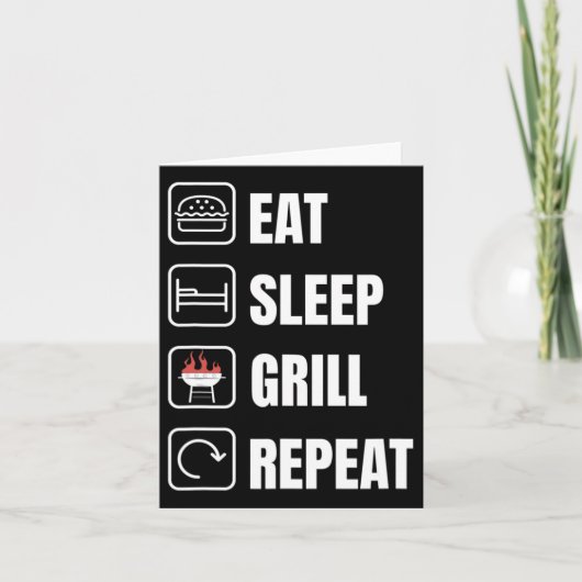 Carte Fête des pères Griller barbecue pour le sommeil (Devant)