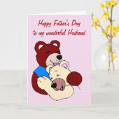 Carte Fête des pères heureuse au mari de l'épouse (Fleur jaune)