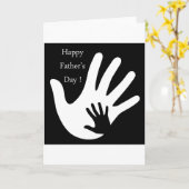 Carte Fête des pères heureuse avec des mains de père et (Fleur jaune)