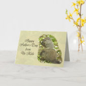 Carte Fête des pères heureuse - bébé Groundhogs (Fleur jaune)