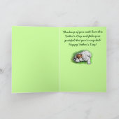 Carte Fête des pères heureuse : Bouledogue (Intérieur)