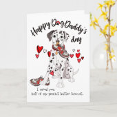 Carte Fête des pères heureuse de votre Dalmate (Fleur jaune)