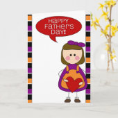 Carte fête des pères heureuse (fille) (Fleur jaune)